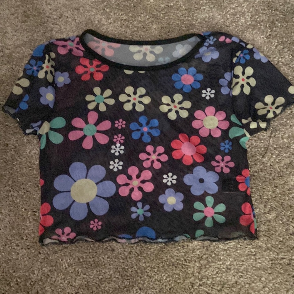 Shein mesh flower top